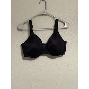 Vanity Fair Body Shine Bra 36D Black Underwire Full Figure 75298